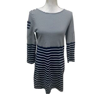 Vineyard Vines Navy White Striped Long Sleeve casual tee cotton Dress sz small